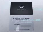 Design IWC Watch Warranty Card - Customised